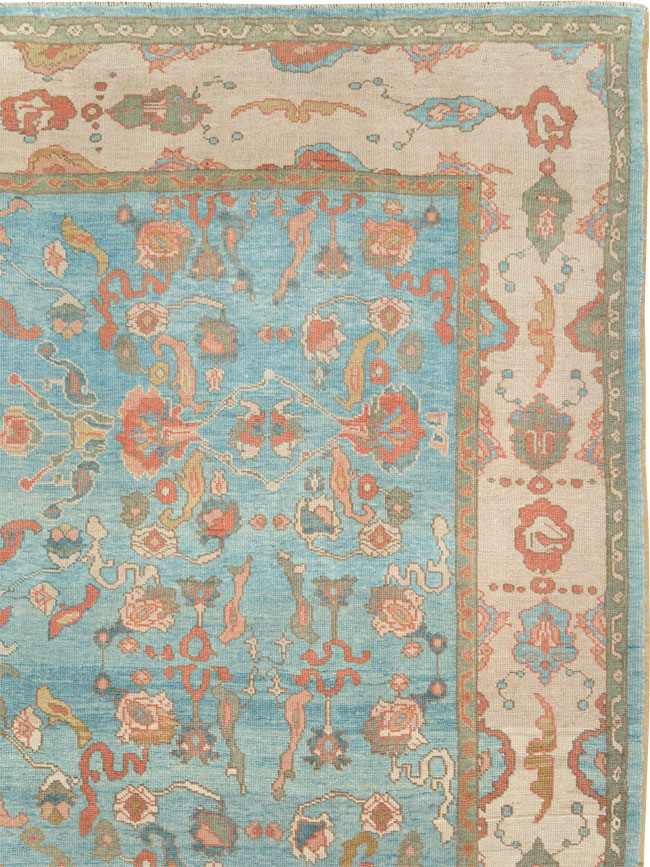Contemporary Turkish Oushak Room Size Carpet, No.28346 - Staging