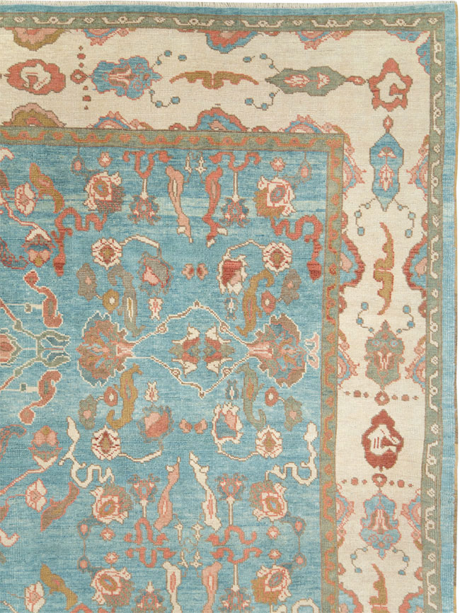Contemporary Turkish Oushak Room Size Carpet, No.28346 - Staging