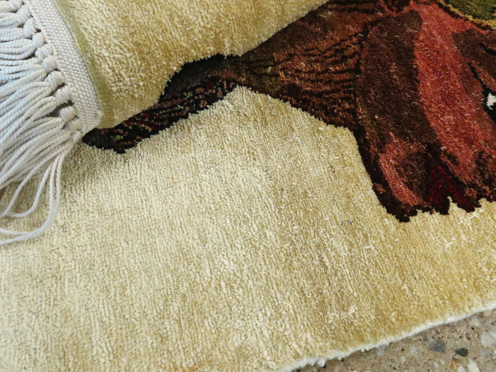 Modern Egyptian Silk Pictorial Rug, No.28349 - Staging