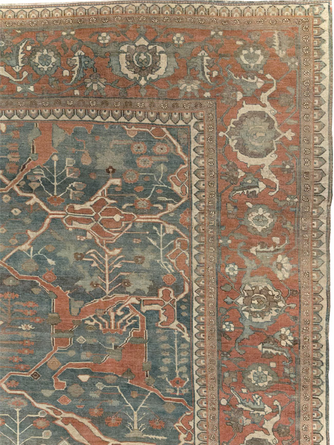 Antique Persian Bidjar Room Size Carpet, No.28354 - Staging