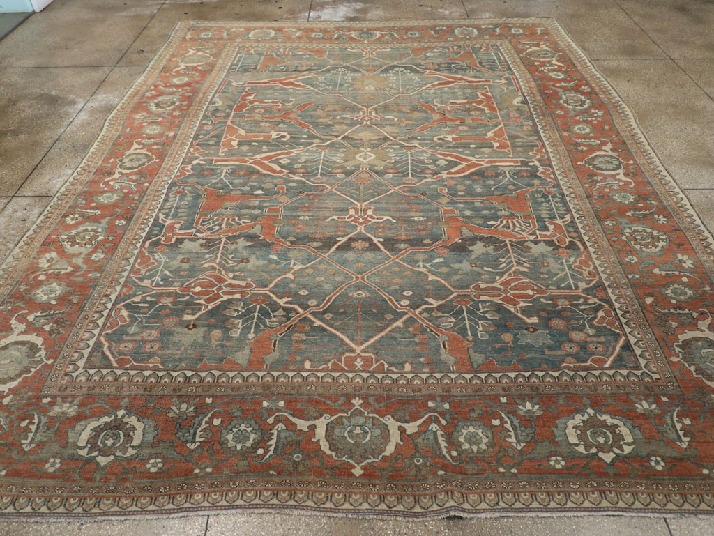 Antique Persian Bidjar Room Size Carpet, No.28354 - Staging