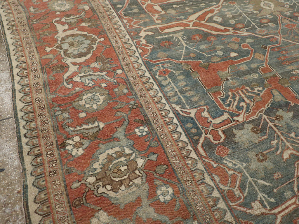 Antique Persian Bidjar Room Size Carpet, No.28354 - Staging