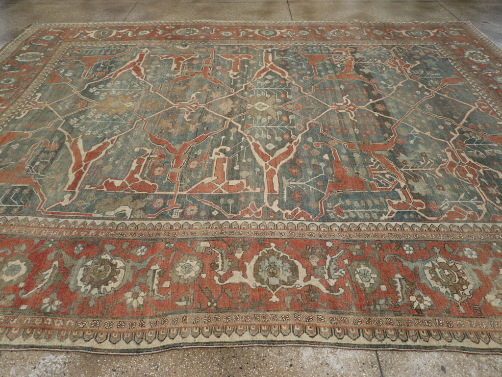 Antique Persian Bidjar Room Size Carpet, No.28354 - Staging