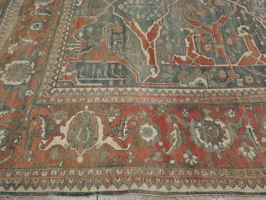 Antique Persian Bidjar Room Size Carpet, No.28354 - Staging