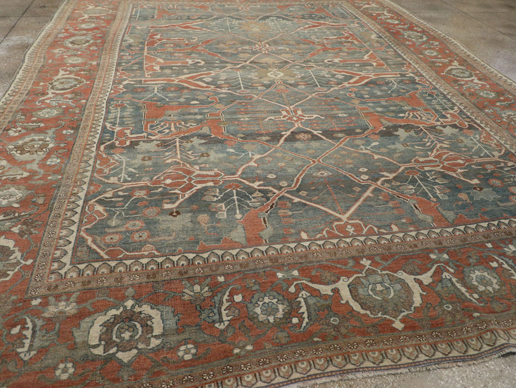 Antique Persian Bidjar Room Size Carpet, No.28354 - Staging