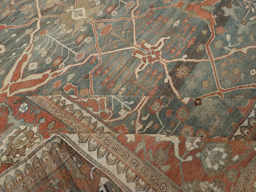 Antique Persian Bidjar Room Size Carpet, No.28354 - Staging