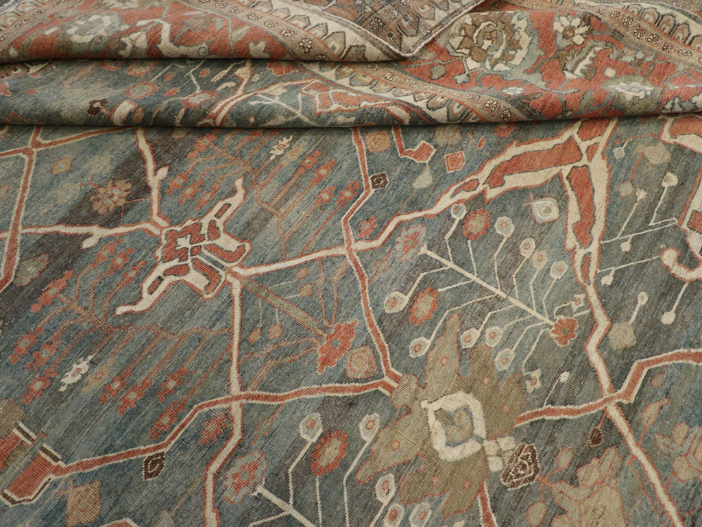 Antique Persian Bidjar Room Size Carpet, No.28354 - Staging