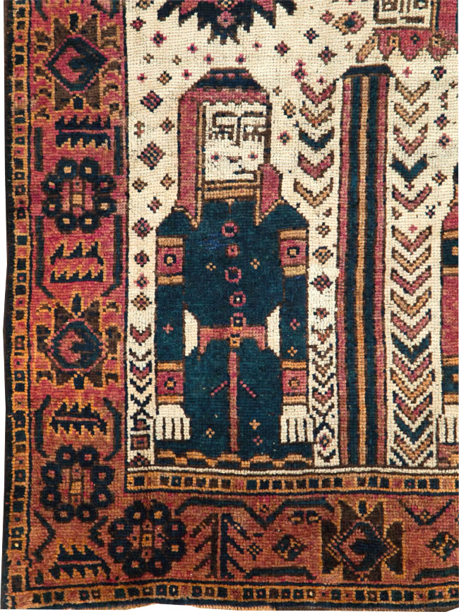 Vintage Persian Pictorial Bakhtiari Runner, No.28357 - Staging