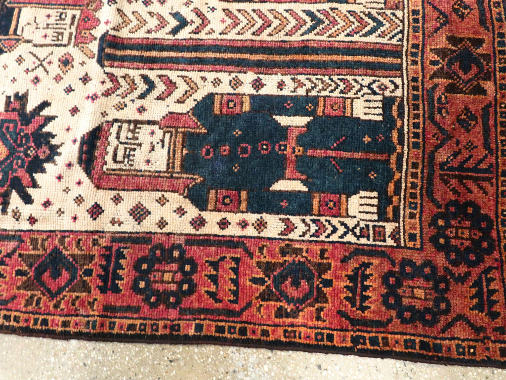 Vintage Persian Pictorial Bakhtiari Runner, No.28357 - Staging