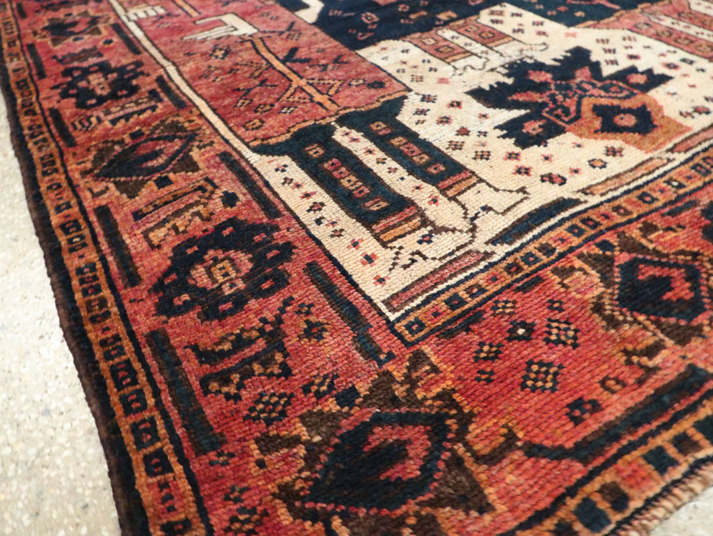 Vintage Persian Pictorial Bakhtiari Runner, No.28357 - Staging