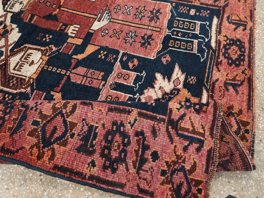 Vintage Persian Bakhtiari Pictorial Rug, No.28358 - Staging