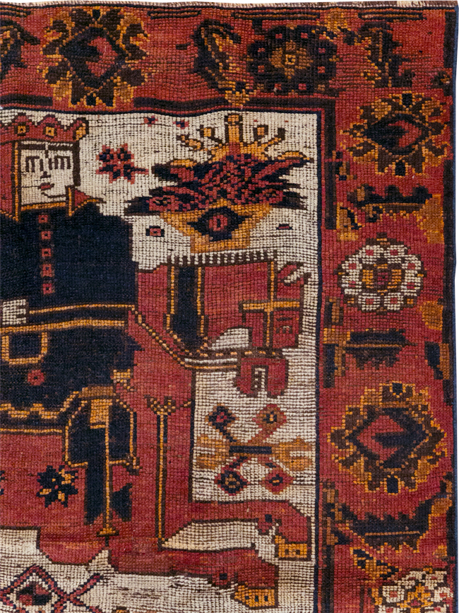 Vintage Persian Bakhtiari Rug, No.28362 - Staging