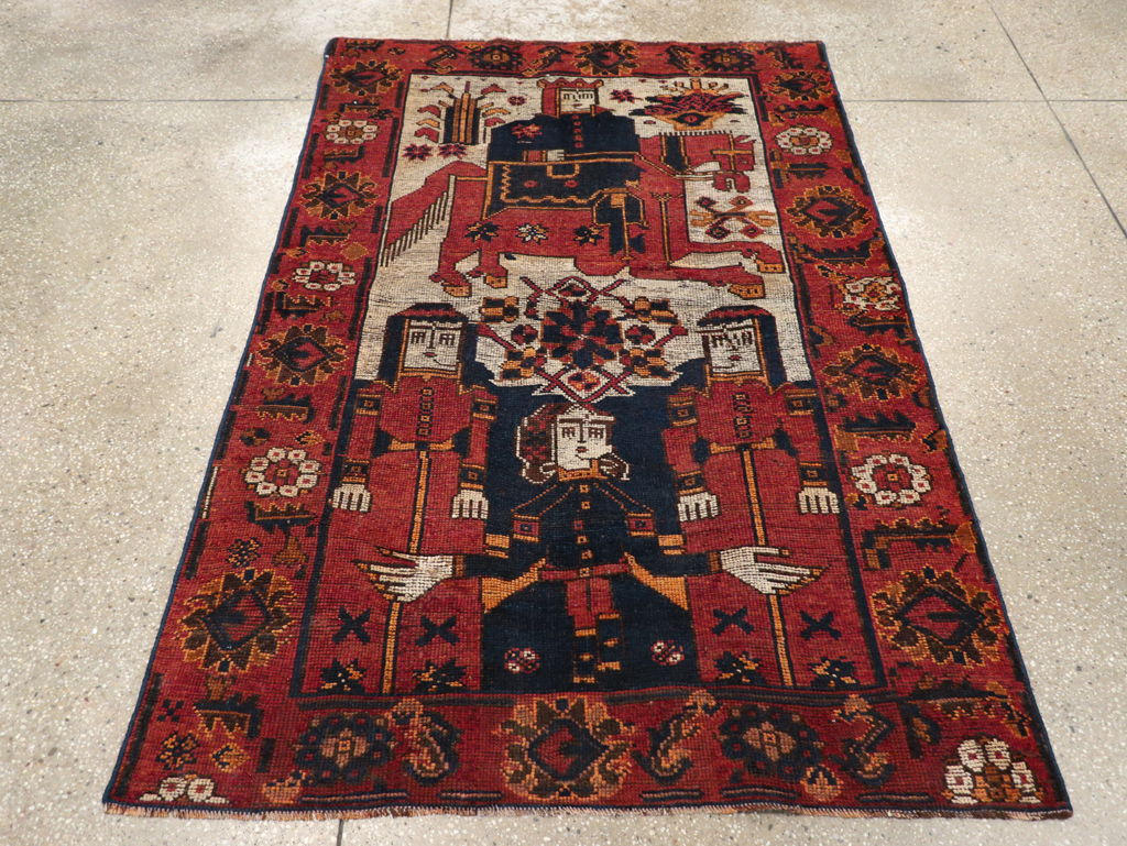 Vintage Persian Bakhtiari Rug, No.28362 - Staging