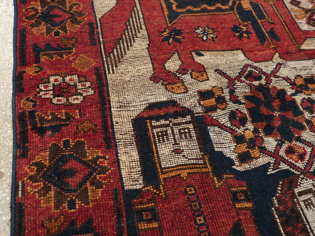 Vintage Persian Bakhtiari Rug, No.28362 - Staging