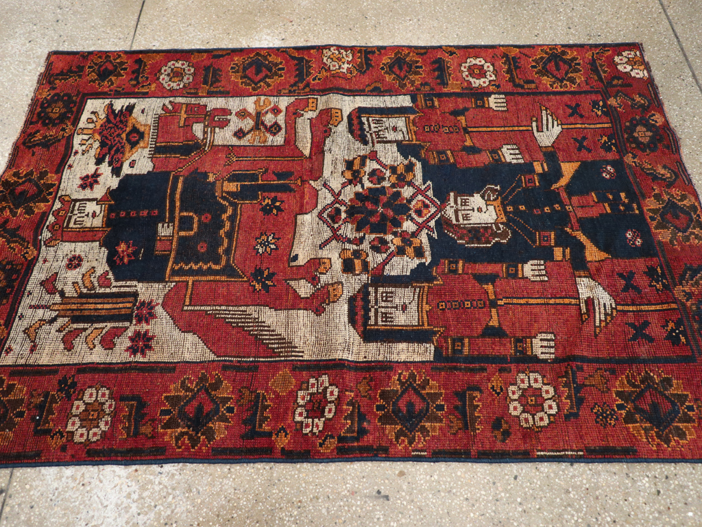 Vintage Persian Bakhtiari Rug, No.28362 - Staging