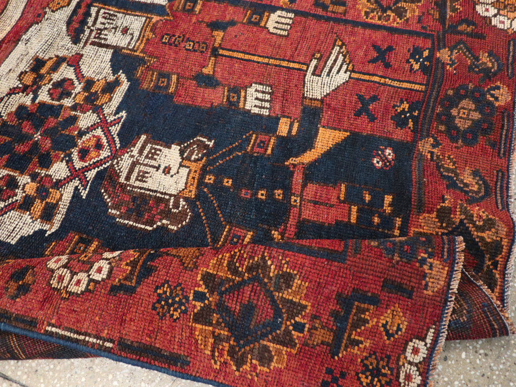 Vintage Persian Bakhtiari Rug, No.28362 - Staging