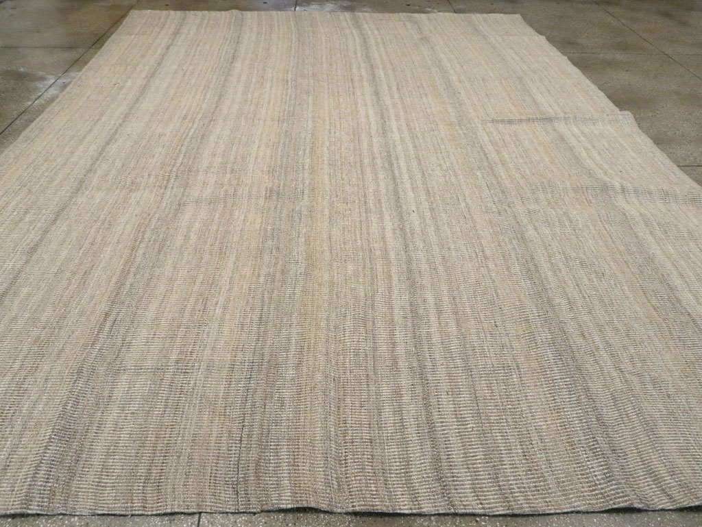 Vintage Persian Room Size Flatweave Rug, No.28373 - Staging