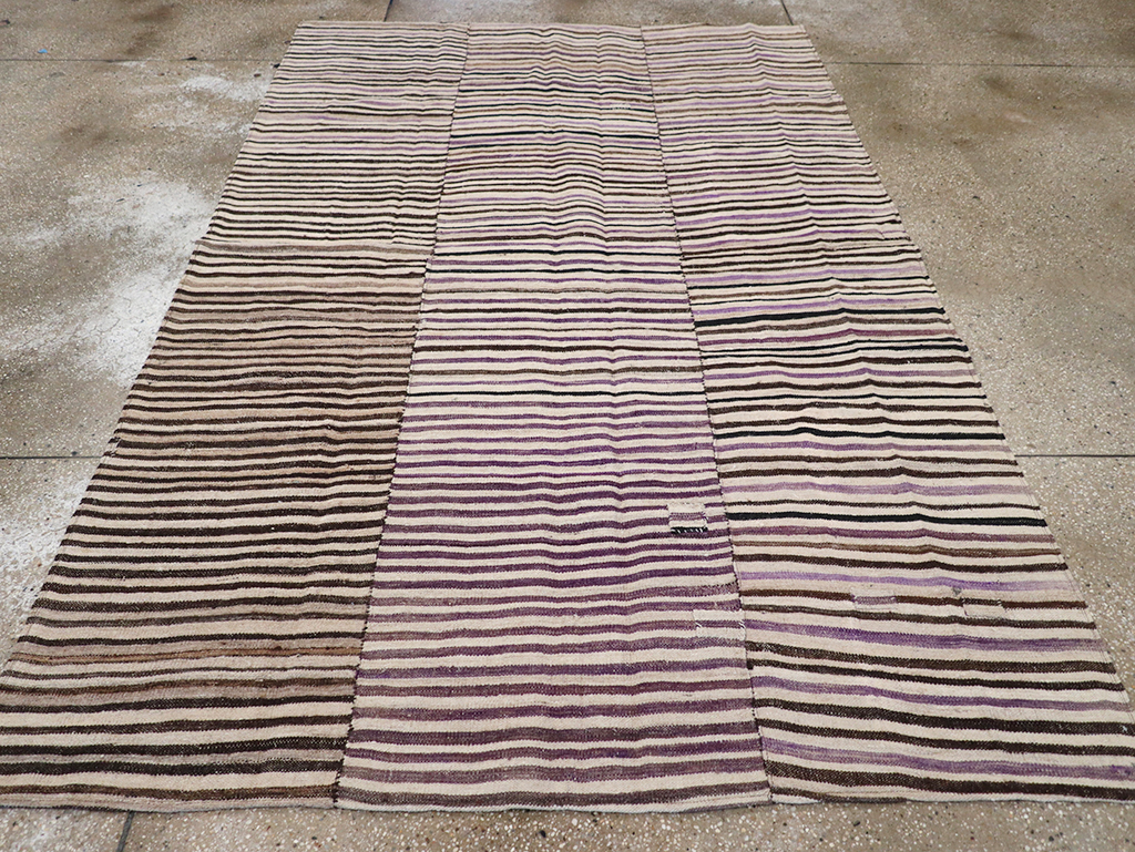 Vintage Persian Flatweave Kilim Accent Rug, No.28386 - Staging