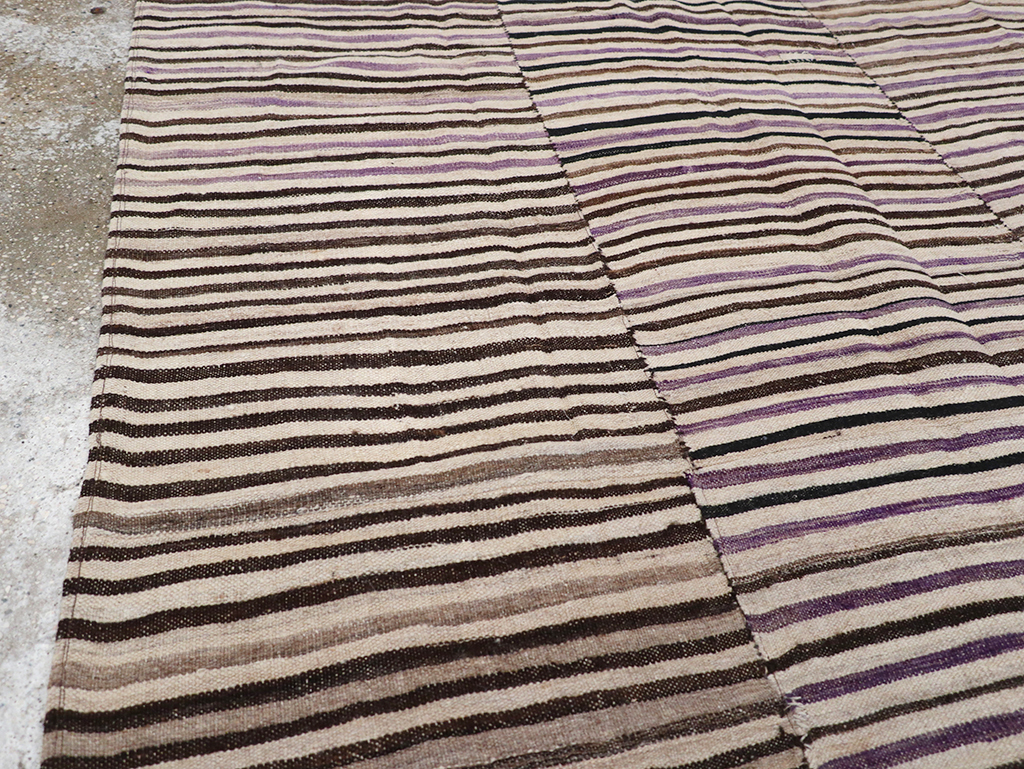 Vintage Persian Flatweave Kilim Accent Rug, No.28386 - Staging