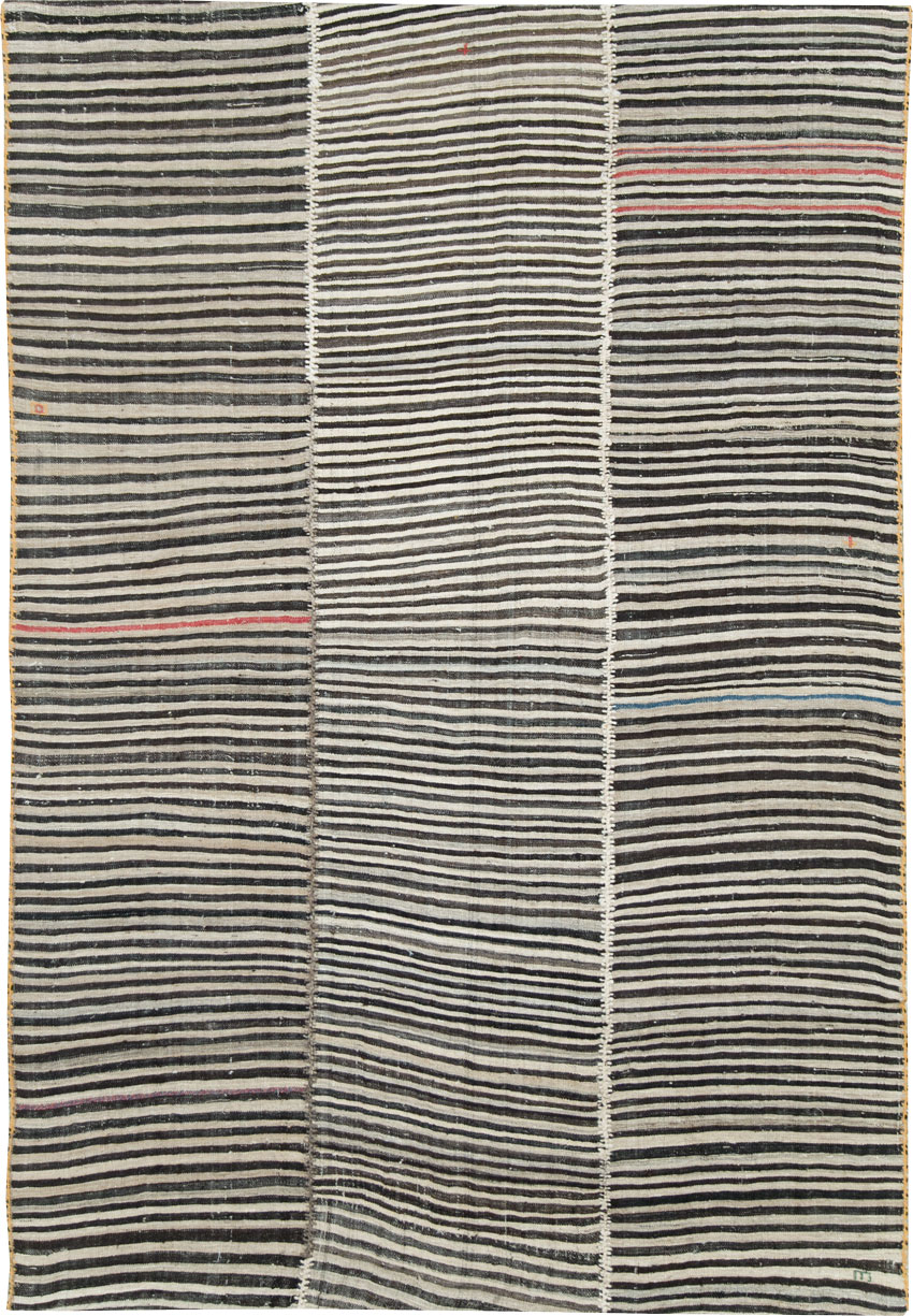 Vintage Persian Flatweave Kilim Accent Rug, No.28387 - Staging