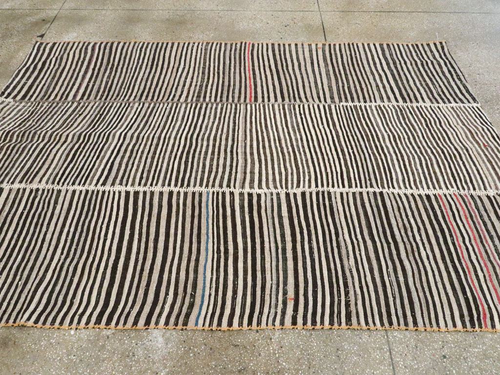 Vintage Persian Flatweave Kilim Accent Rug, No.28387 - Staging