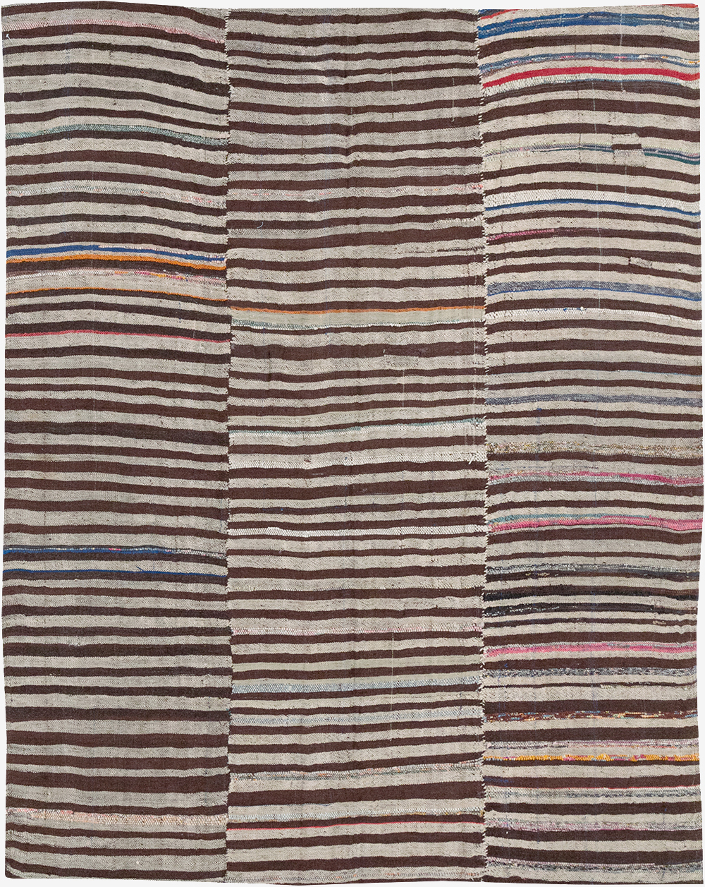 Vintage Persian Flatweave Kilim Accent Rug, No.28390 - Staging