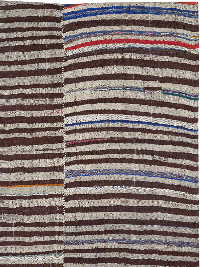 Vintage Persian Flatweave Kilim Accent Rug, No.28390 - Staging