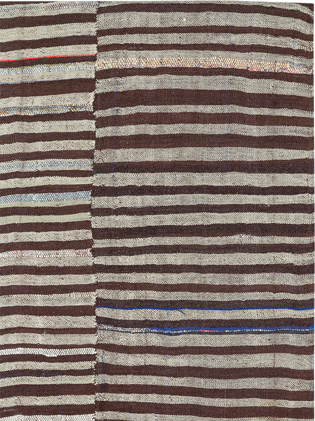 Vintage Persian Flatweave Kilim Accent Rug, No.28390 - Staging