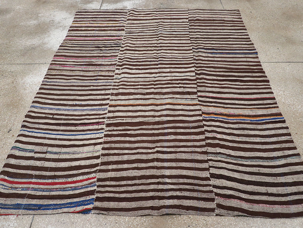 Vintage Persian Flatweave Kilim Accent Rug, No.28390 - Staging