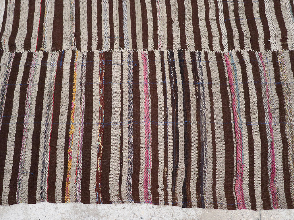 Vintage Persian Flatweave Kilim Accent Rug, No.28390 - Staging