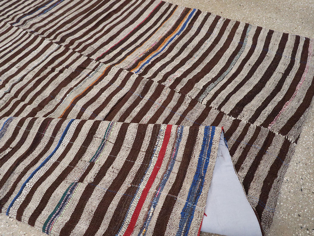 Vintage Persian Flatweave Kilim Accent Rug, No.28390 - Staging