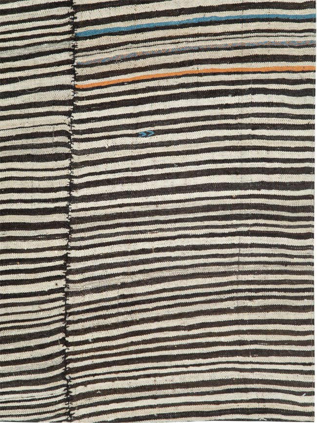 Vintage Persian Mazandaran Kilim Accent Carpet, No.28394 - Staging