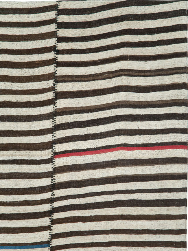 Vintage Persian Flatweave Kilim Accent Rug, No.28395 - Staging