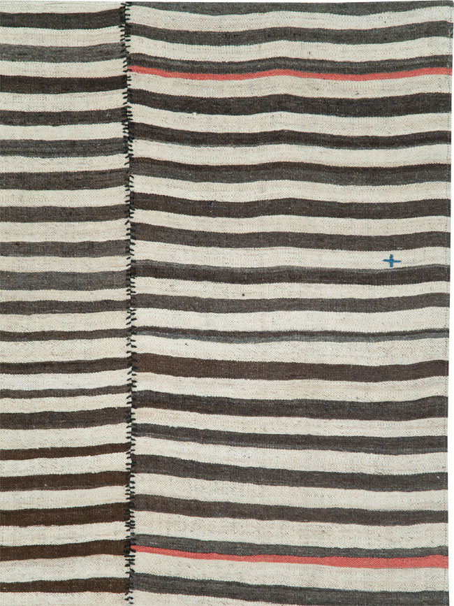 Vintage Persian Flatweave Kilim Accent Rug, No.28395 - Staging