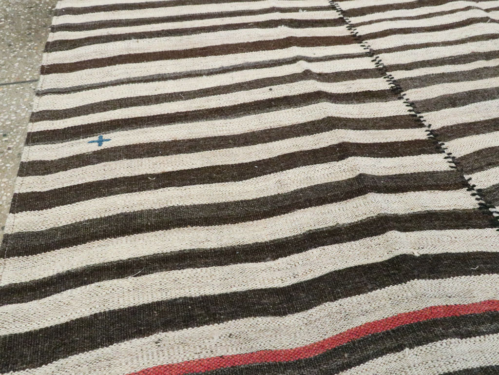 Vintage Persian Flatweave Kilim Accent Rug, No.28395 - Staging