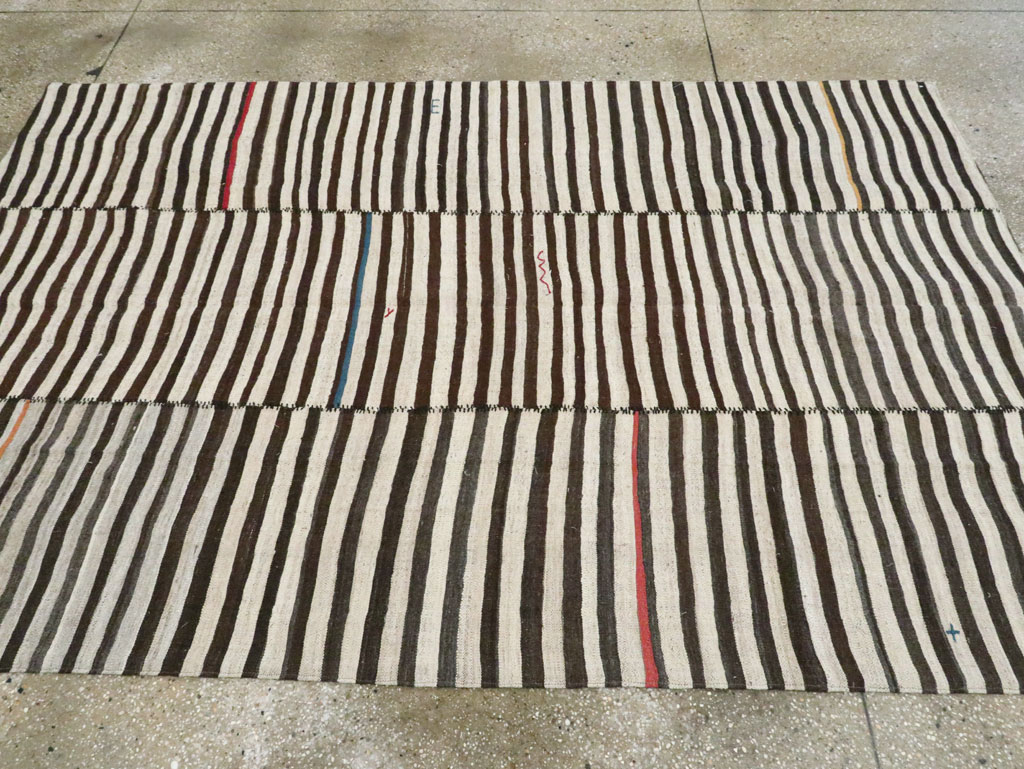 Vintage Persian Flatweave Kilim Accent Rug, No.28395 - Staging