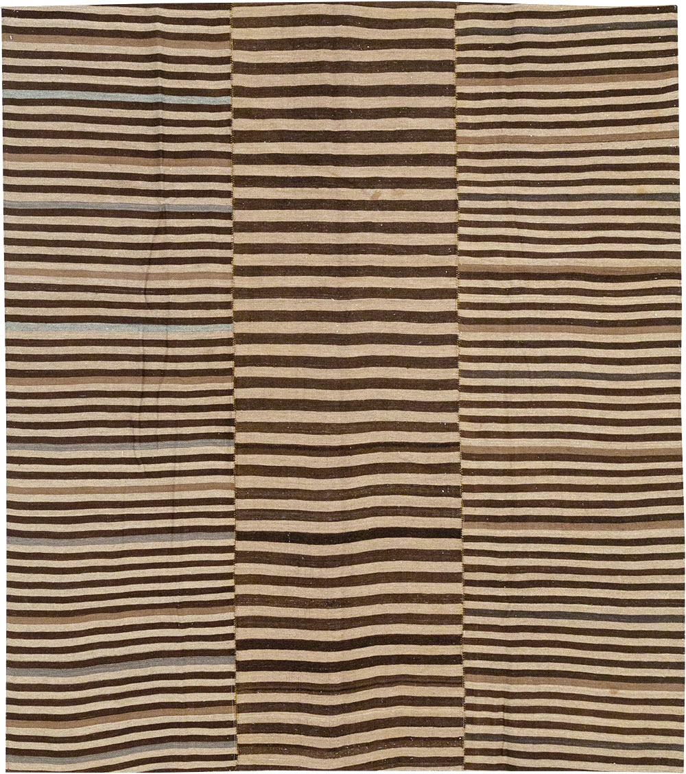 Vintage Persian Flatweave Kilim Accent Rug, No.28396 - Staging