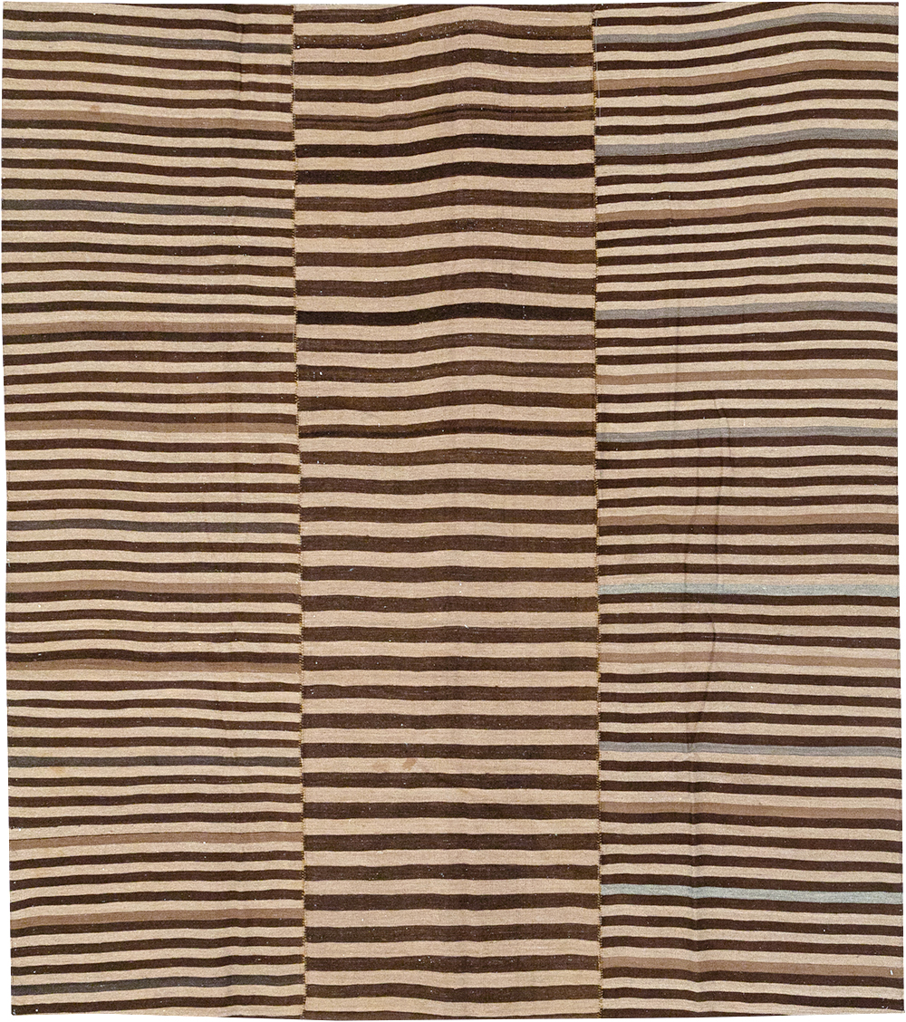 Vintage Persian Flatweave Kilim Accent Rug, No.28396 - Staging