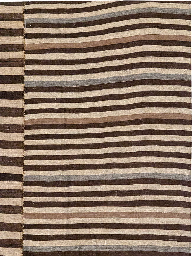 Vintage Persian Flatweave Kilim Accent Rug, No.28396 - Staging