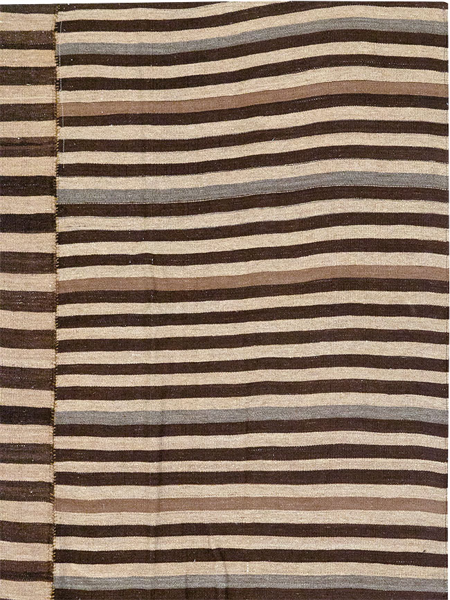 Vintage Persian Flatweave Kilim Accent Rug, No.28396 - Staging