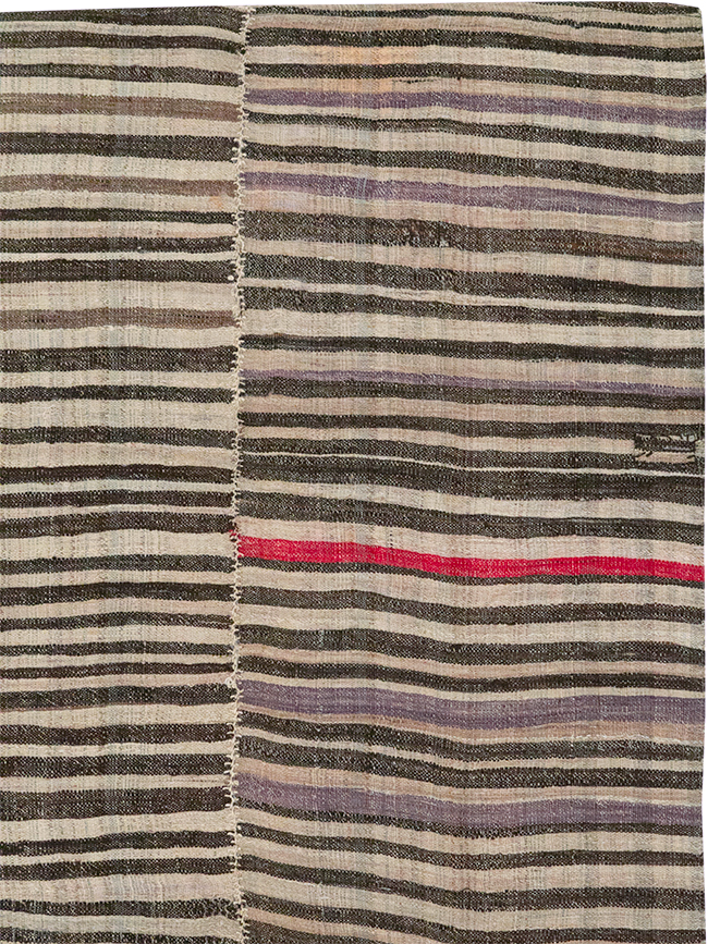 Vintage Persian Flatweave Kilim Accent Carpet, No.28399 - Staging