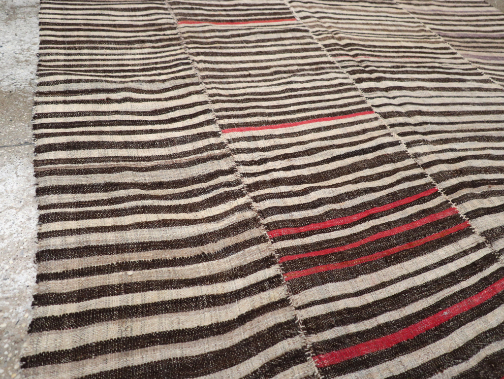 Vintage Persian Flatweave Kilim Accent Carpet, No.28399 - Staging