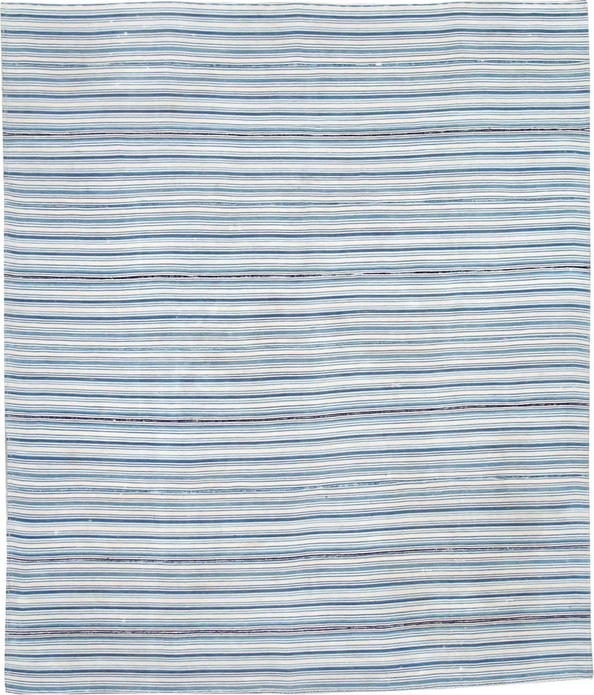 Vintage Persian Flatweave Kilim Square Accent Rug, No.28407 - Staging