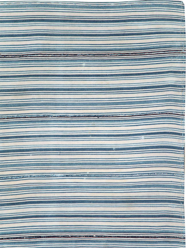 Vintage Persian Flatweave Kilim Square Accent Rug, No.28407 - Staging