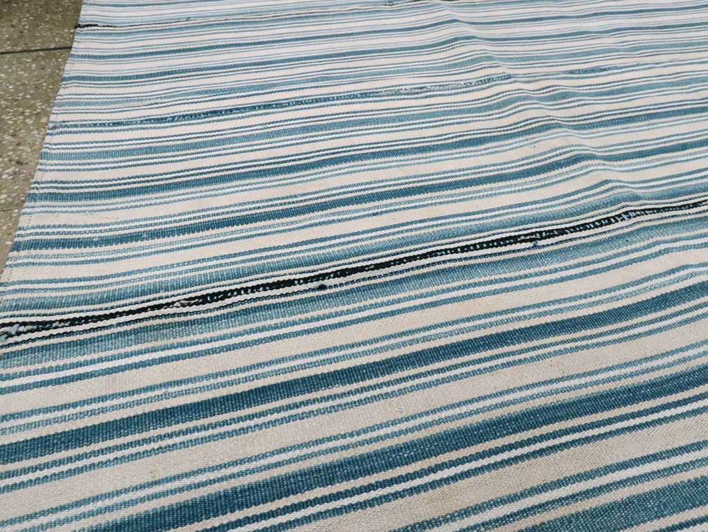 Vintage Persian Flatweave Kilim Square Accent Rug, No.28407 - Staging