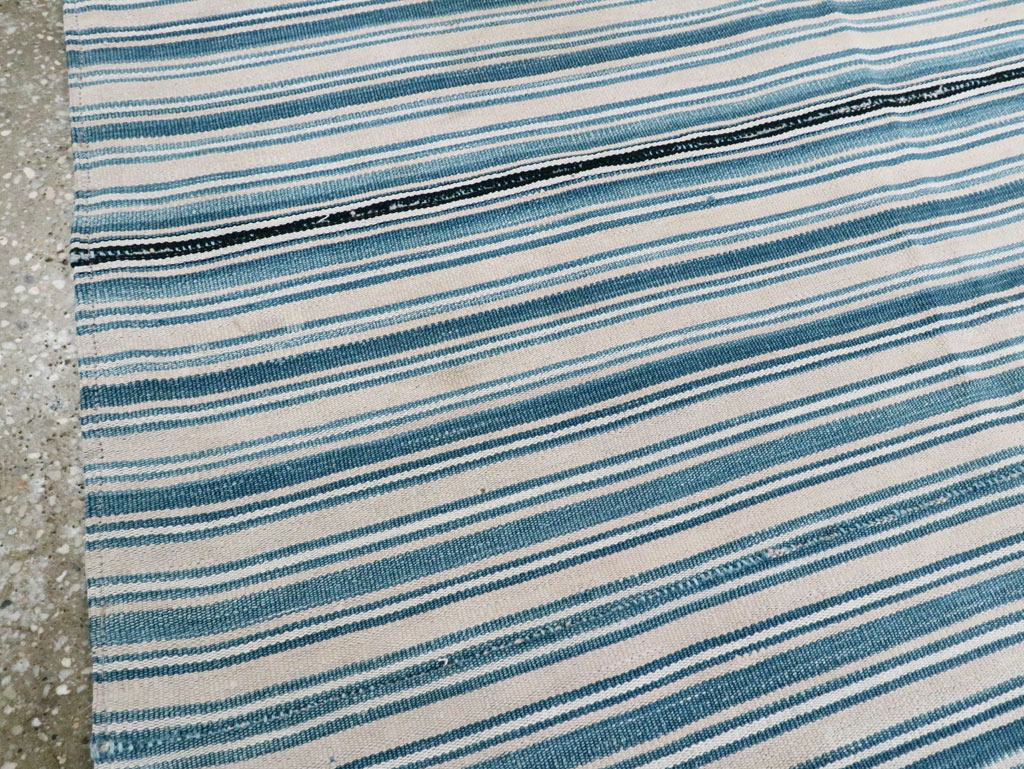 Vintage Persian Flatweave Kilim Square Accent Rug, No.28407 - Staging