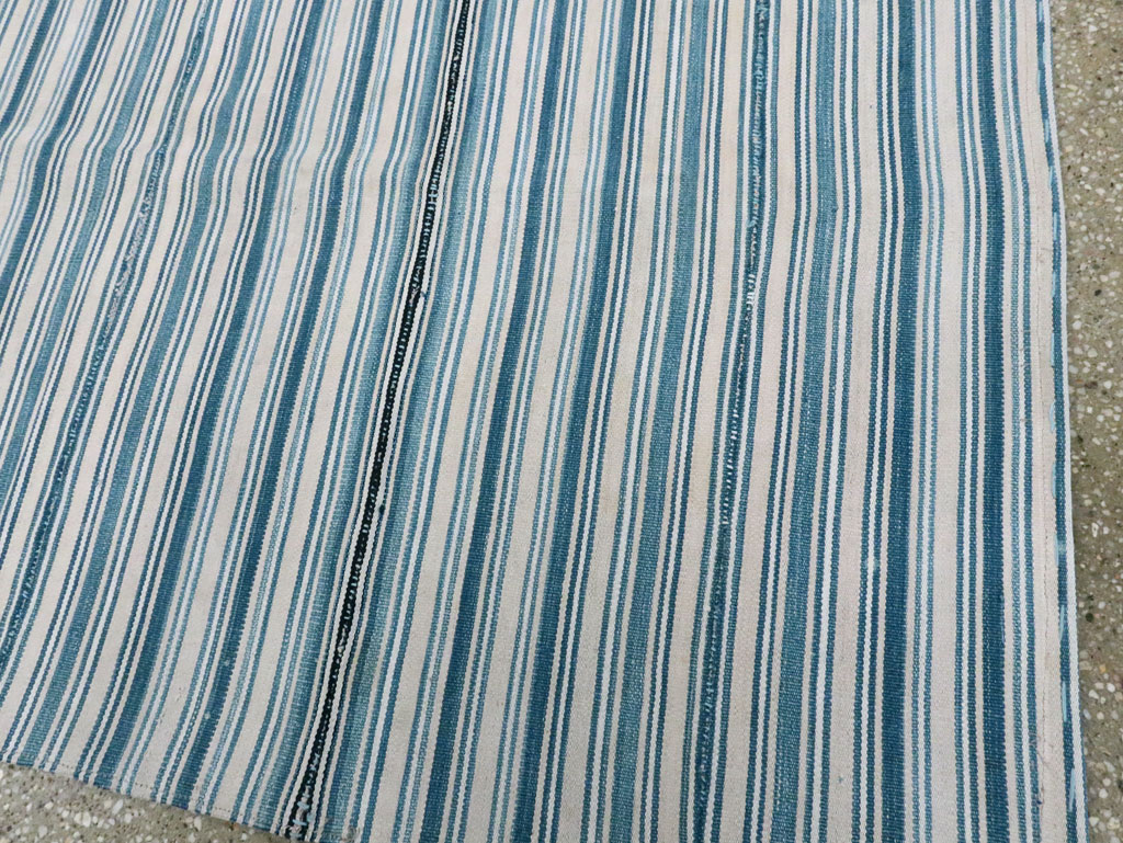 Vintage Persian Flatweave Kilim Square Accent Rug, No.28407 - Staging