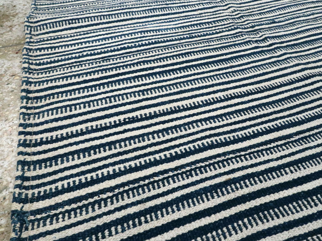 Vintage Persian Flatweave Kilim Square Accent Rug, No.28409 - Staging