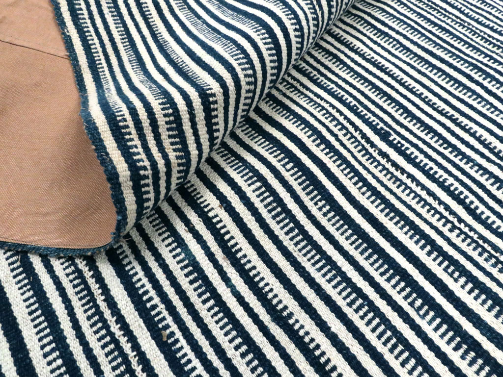 Vintage Persian Flatweave Kilim Square Accent Rug, No.28409 - Staging