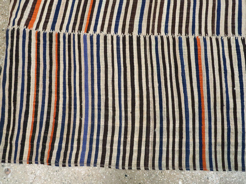 Vintage Persian Flatweave Kilim Square Accent Carpet, No.28421 - Staging